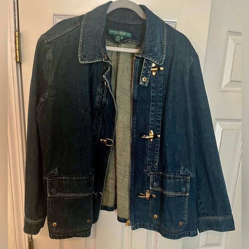 Ralph Lauren Dark Blue Denim Jacket with Gold Details